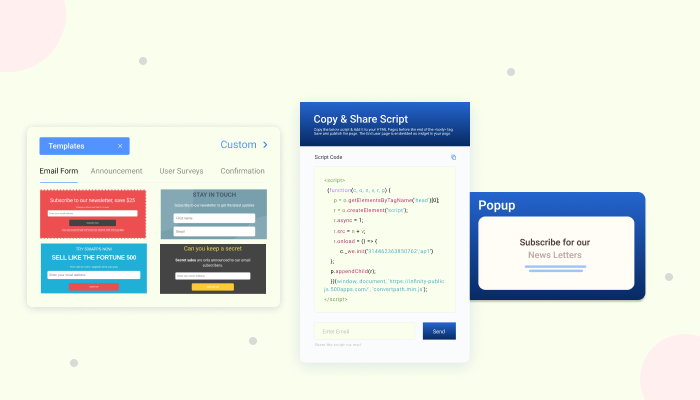Tips to create popups